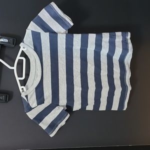 Grey Blue Striped DIP T-Shirt 3T Toddler Worn